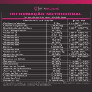 Vitta Hyaluronic Bula e Composicao